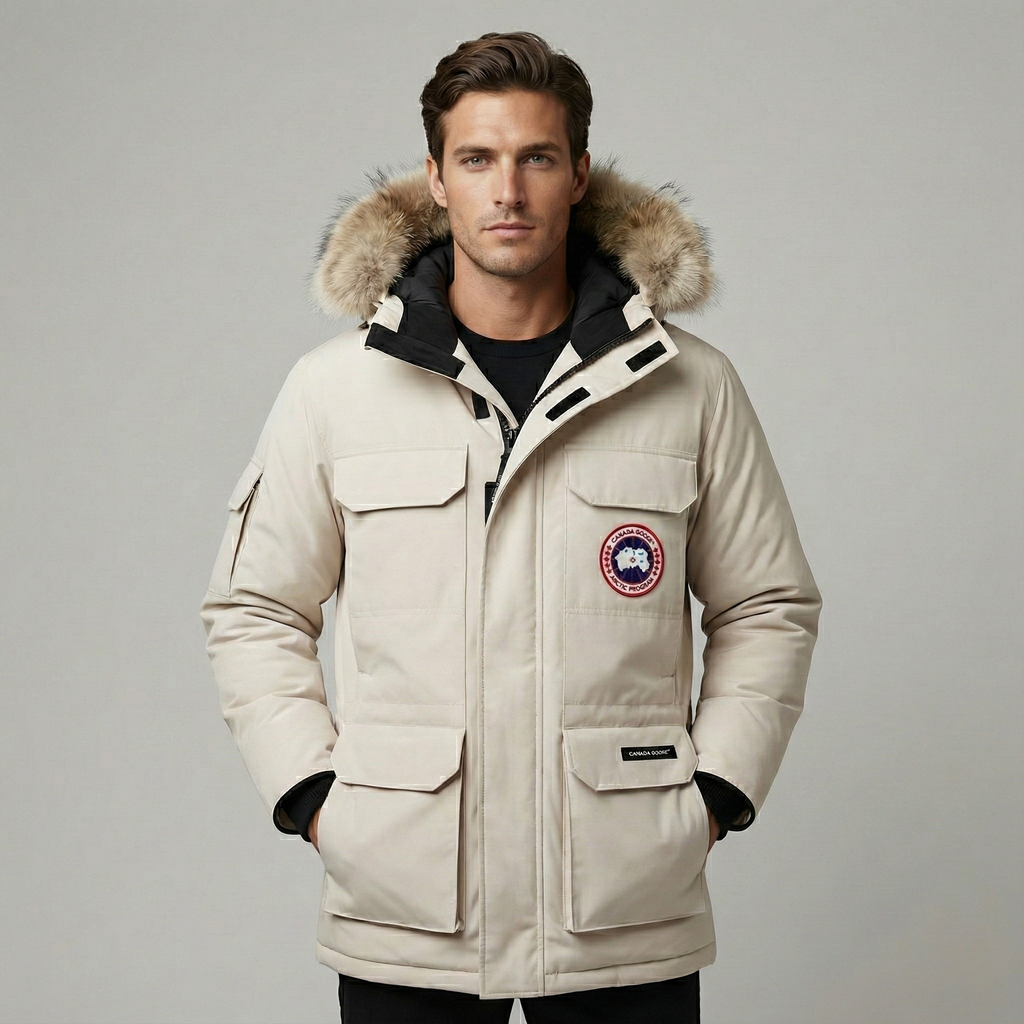 Men's Warm Thick Parka Comfortable Winter Jacket with Fur Hood