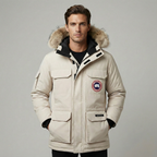 Men's Warm Thick Parka Comfortable Winter Jacket with Fur Hood
