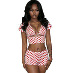 Ensemble pois chic — Short et débardeur coordonné