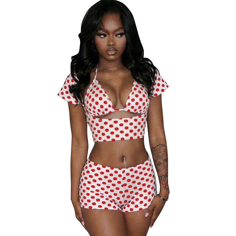 Ensemble pois chic — Short et débardeur coordonné
