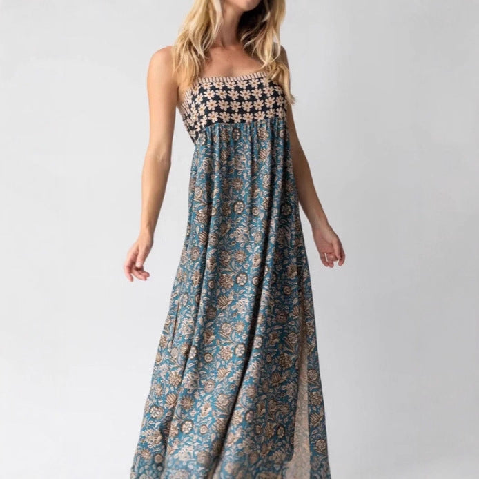Robe sans manches motifs floraux - Coupe décontractée