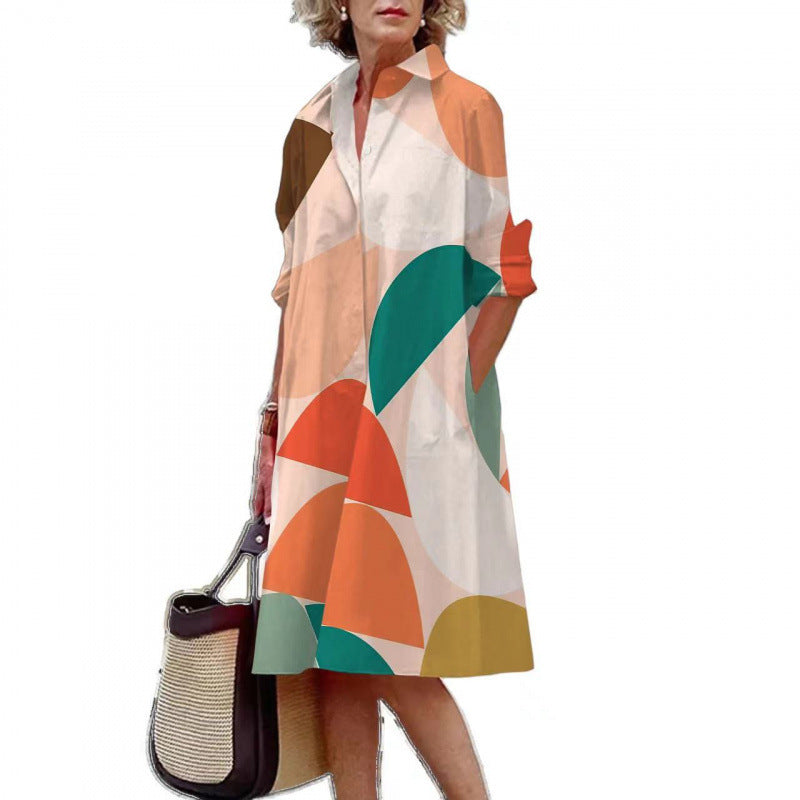 Plus-size ruffled flowing dress — Urban elegance
