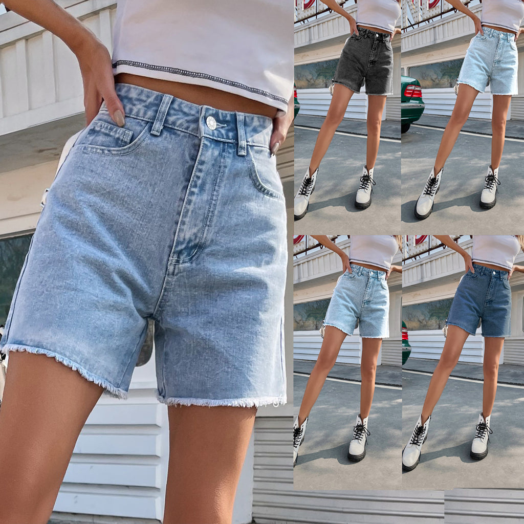 Short en jean taille haute – Coupe droite intemporelle