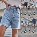 Short en jean taille haute – Coupe droite intemporelle