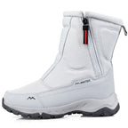 Bottes d'hiver pour femmes avec fermeture éclair latérale - Bottes de neige imperméables, antidérapantes et durables avec doublure chaude