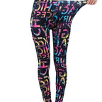Pantalon de yoga élastique motif lettres