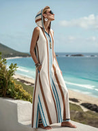 Robe midi sans manches avec capuche et poches