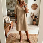 Robe fluide encolure V — Élégance casual intemporelle