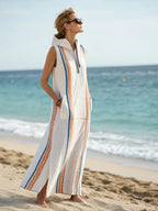 Robe midi sans manches avec capuche et poches