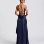 Yellow or blue slit maxi dress — Asymmetrical elegance