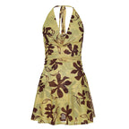 Robe Trapèze Abstraction Jaune Pastel