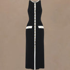 Bodycon checked sleeveless dress