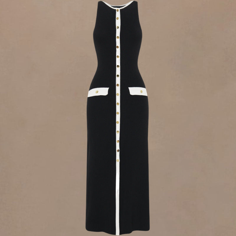 Bodycon checked sleeveless dress