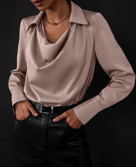 Chemise à manches longues et col irrégulier - Chic&Shines