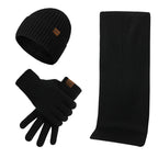 Set d'hiver décontracté avec bonnet, écharpe et gants pour hommes