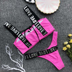 Maillot De Bain 2 pièces bikini à lacet LOVE