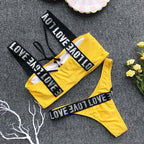 Maillot De Bain 2 pièces bikini à lacet LOVE