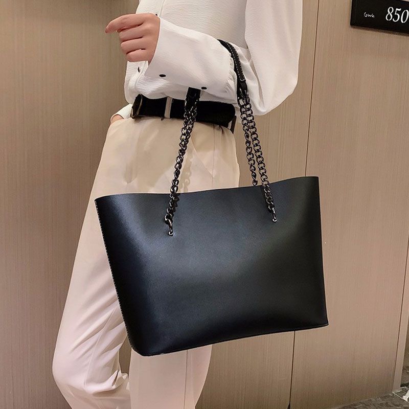 Sac cabas rétro grande capacité poignée à chaîne