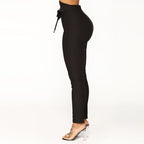 Designer slim-fit lace-up jeans