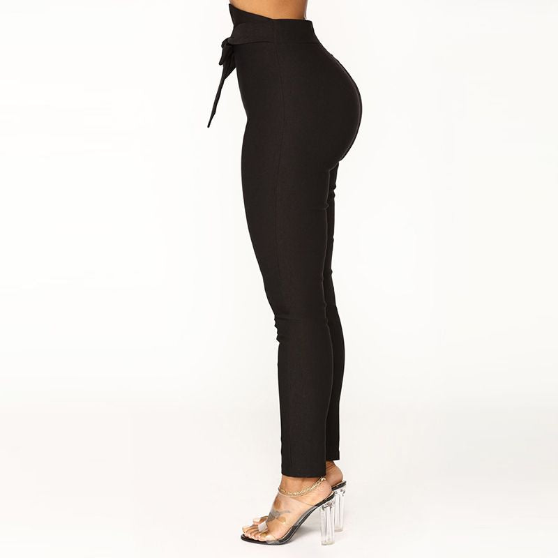 Designer slim-fit lace-up jeans