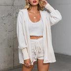 Ensemble veste manche longue à capuche haut short