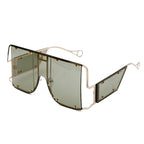 Lunettes de soleil à grande monture en métal