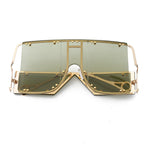 Lunettes de soleil à grande monture en métal - Chic&Shines