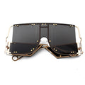 Lunettes de soleil à grande monture en métal - Chic&Shines