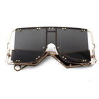 Lunettes de soleil à grande monture en métal - Chic&Shines
