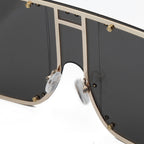 Lunettes de soleil à grande monture en métal