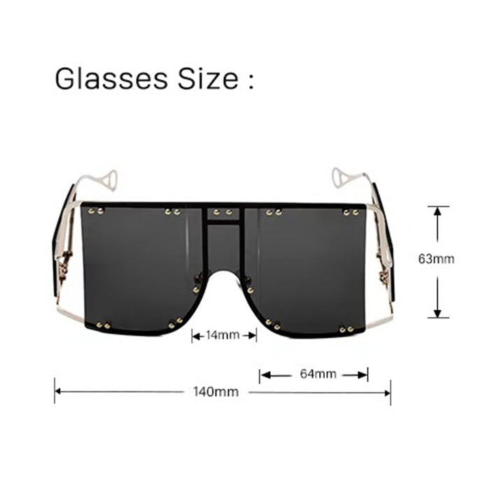 Lunettes de soleil à grande monture en métal