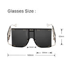 Lunettes de soleil à grande monture en métal