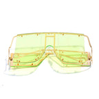 Lunettes de soleil à grande monture en métal - Chic&Shines