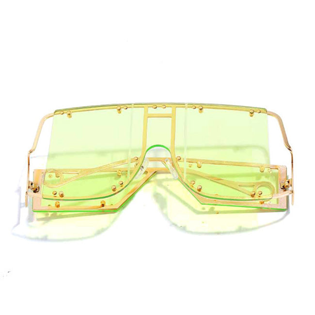 Lunettes de soleil à grande monture en métal - Chic&Shines