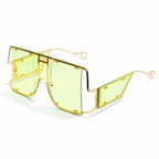 Lunettes de soleil à grande monture en métal