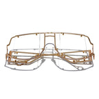 Lunettes de soleil à grande monture en métal - Chic&Shines