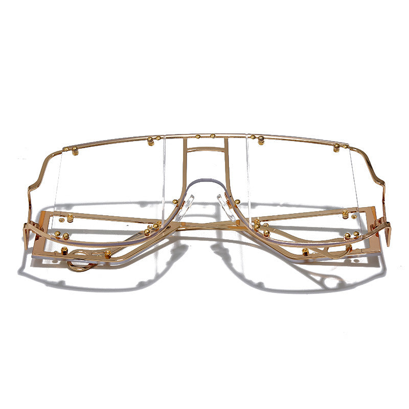 Lunettes de soleil à grande monture en métal - Chic&Shines