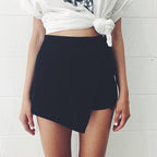 Short jupe court à lacets couleur unie - Chic&Shines