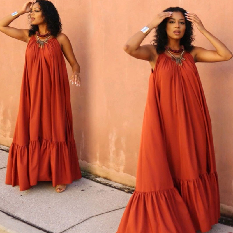 Sexy Bohemian Style Thin Strap Summer Maxi Dress