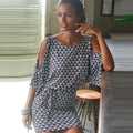 Robe courte Col Rond Fente Épaule Graphique - Chic&Shines