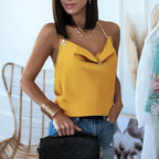 Haut licou dos nu à chaîne en métal sangle Camis - Chic&Shines