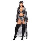 Maillot de bain bikini trois pièces avec imprimé bandana & kimono - Chic&Shines