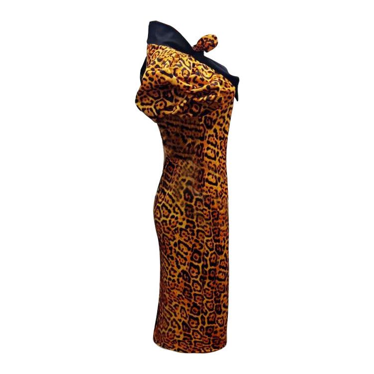 Robe courte double face à nœud papillon