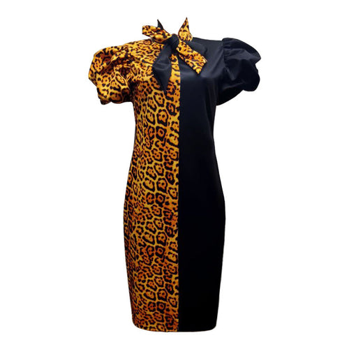 Robe courte double face à nœud papillon