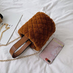 Sac seau à bandoulière Peluche Couleur Unie