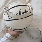 Sac à main Basket-Ball Forme rond Mode Femme, Chaîne doré et Simili cuir