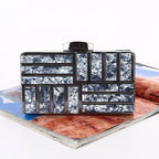 Sac de Soirée Carré Design Acrylique Chaîne dorée - Chic&Shines