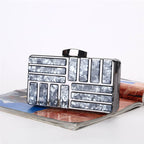 Sac de Soirée Carré Design Acrylique Chaîne dorée
