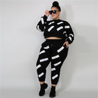 Ensemble Manches Longues Haut Et Pantalon Lettre Pinting - Chic&Shines
