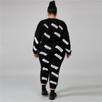Ensemble Manches Longues Haut Et Pantalon Lettre Pinting